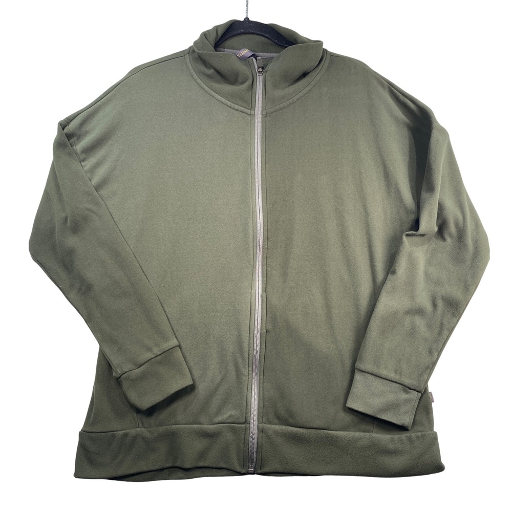 Mondetta‎ Mens Full Zip Mock Neck Activewear Jacket Olive Green Large Stretch